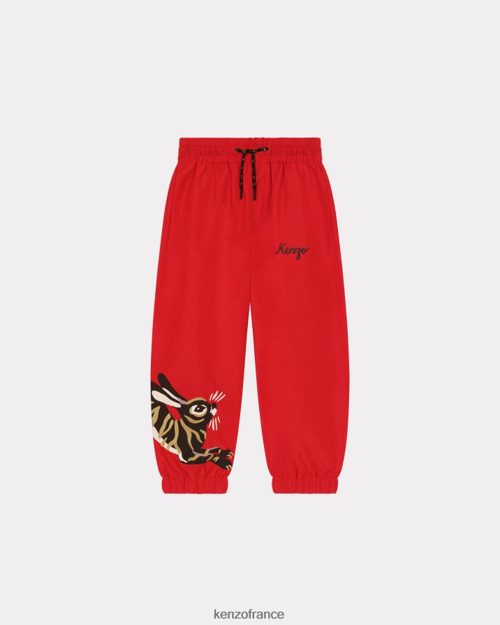 vêtements Kenzo pantalon de jogging de la capsule du nouvel an chinois rouge moyen enfants LFF6X0781