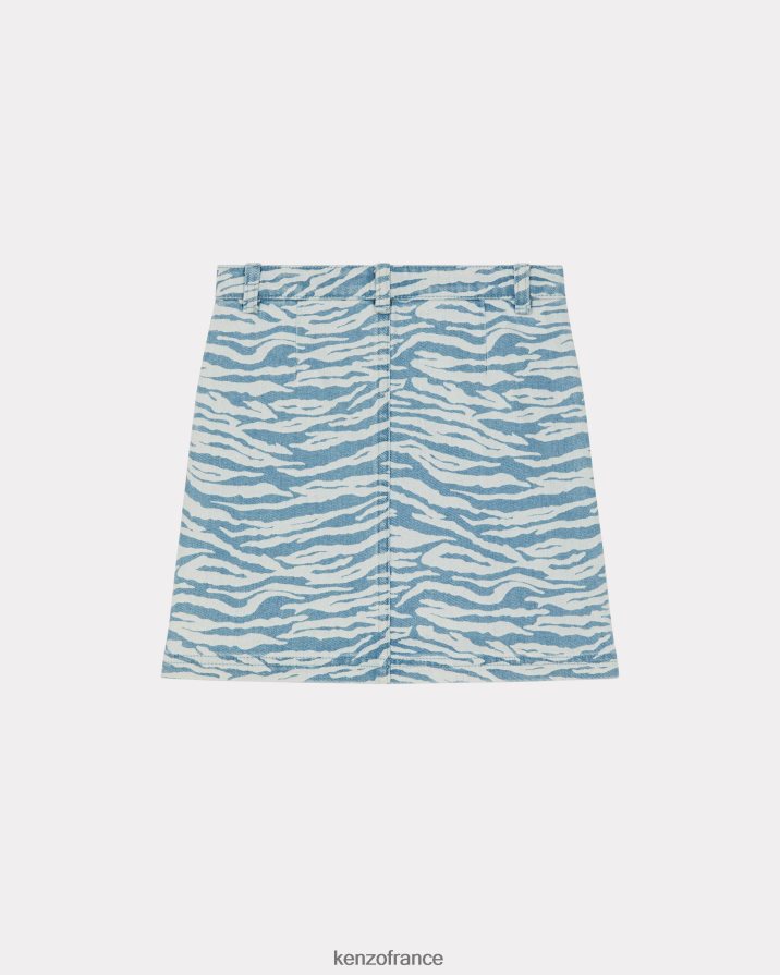 vêtements Kenzo jupe en jean arc-en-ciel écru enfants LFF6X0785