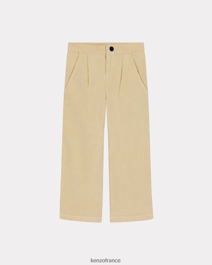 vêtements Kenzo pantalon en velours côtelé kotora écru enfants LFF6X0736