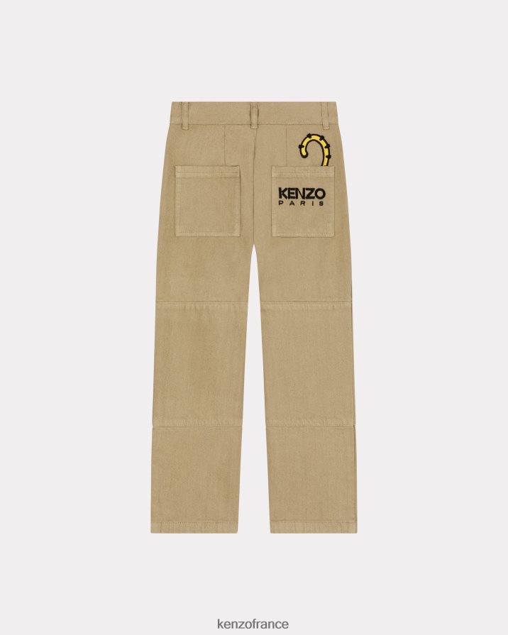 vêtements Kenzo pantalon kotora crème enfants LFF6X0734