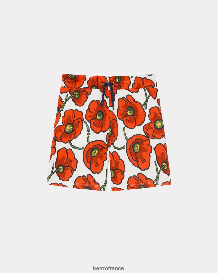 vêtements Kenzo short coquelicot capsule high summer crème enfants LFF6X0719