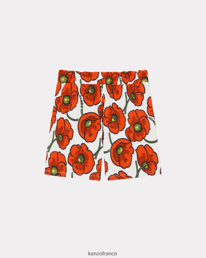 vêtements Kenzo short coquelicot capsule high summer crème enfants LFF6X0719