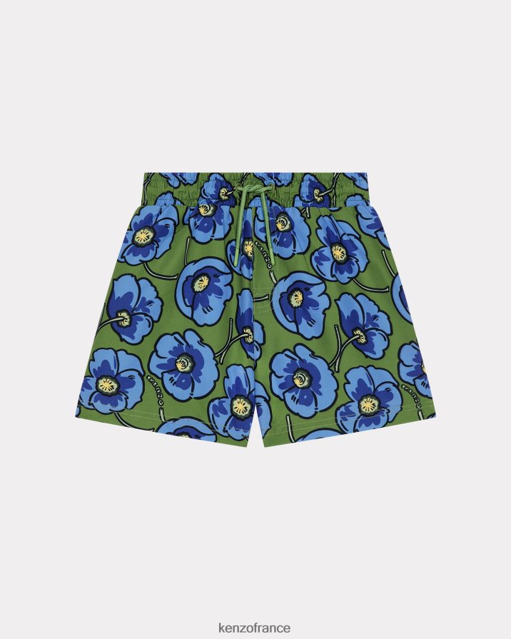 vêtements Kenzo short de bain capsule high summer "poppy" bouteille verte enfants LFF6X0740
