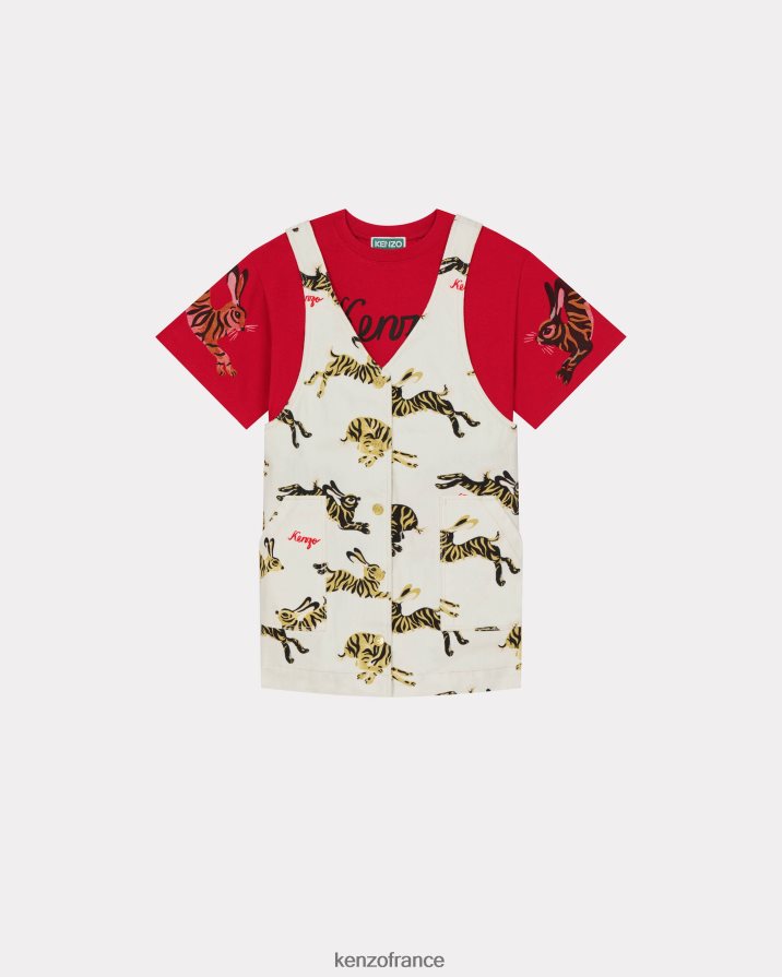 vêtements Kenzo ensemble robe et t-shirt capsule du nouvel an chinois crème enfants LFF6X0746