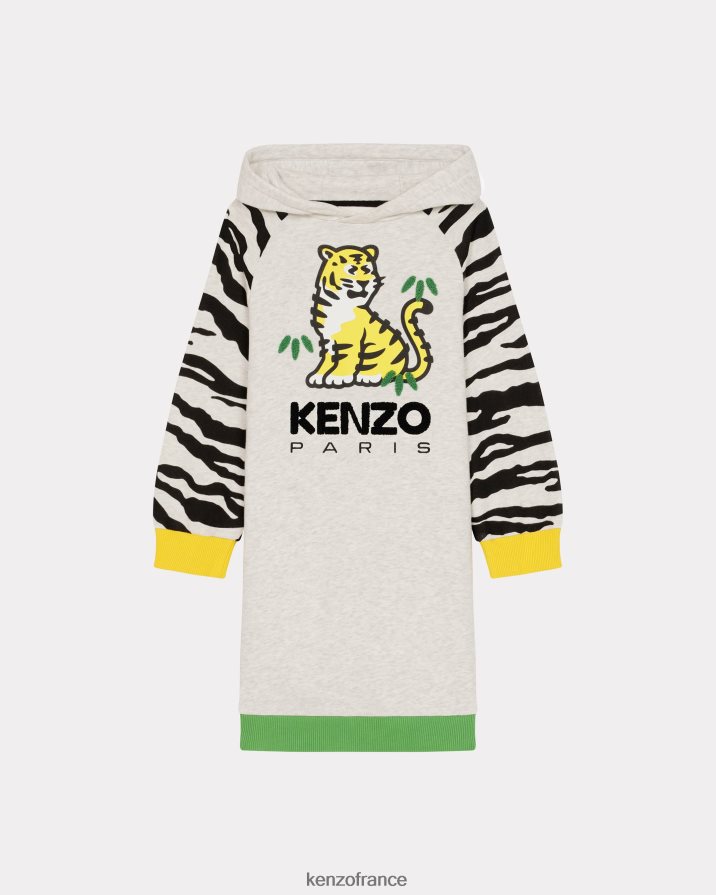vêtements Kenzo robe à capuche kotora gris brumeux enfants LFF6X0726