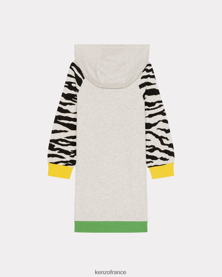 vêtements Kenzo robe à capuche kotora gris brumeux enfants LFF6X0726