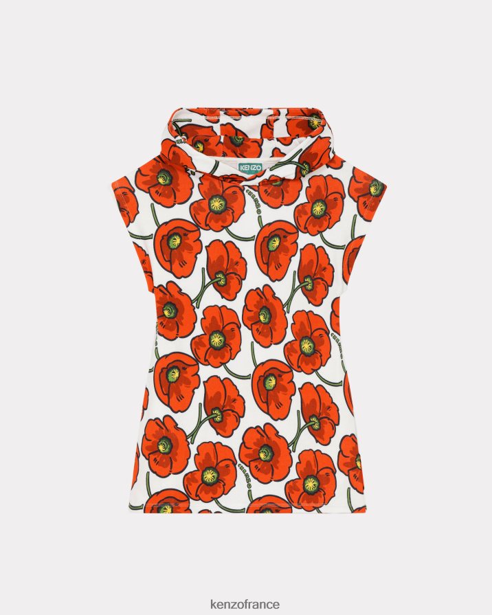 vêtements Kenzo robe coquelicot capsule high summer crème enfants LFF6X0731