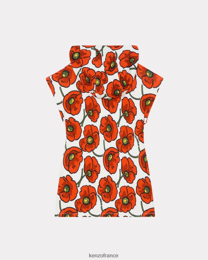 vêtements Kenzo robe coquelicot capsule high summer crème enfants LFF6X0731