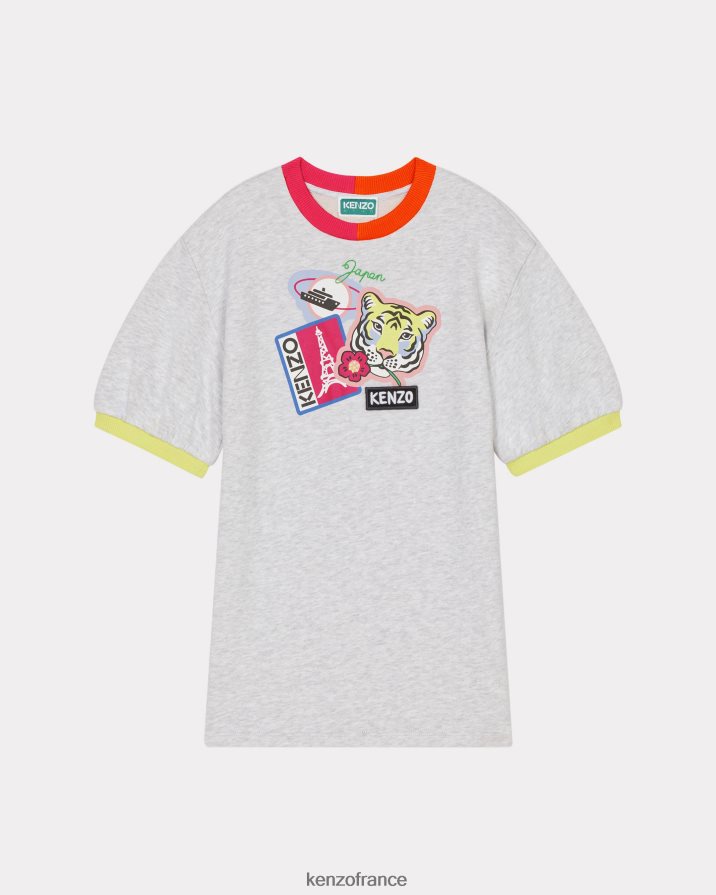vêtements Kenzo robe de voyage écru enfants LFF6X0702
