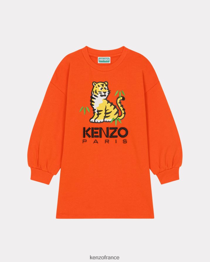 vêtements Kenzo robe sweat-shirt kotora écru enfants LFF6X0700