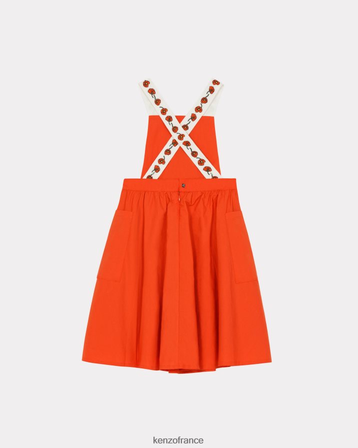 vêtements Kenzo robe tablier coquelicot capsule high summer rouge moyen enfants LFF6X0772