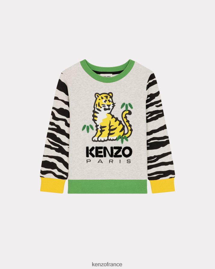 vêtements Kenzo sweat kotora gris brumeux enfants LFF6X0724