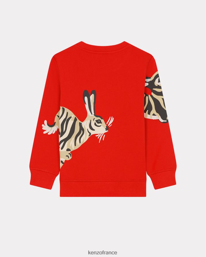 vêtements Kenzo sweat-shirt capsule du nouvel an chinois rouge moyen enfants LFF6X0717