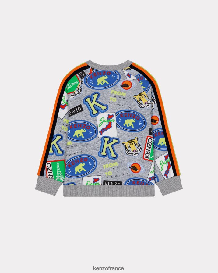 vêtements Kenzo sweat-shirt voyage écru enfants LFF6X0703