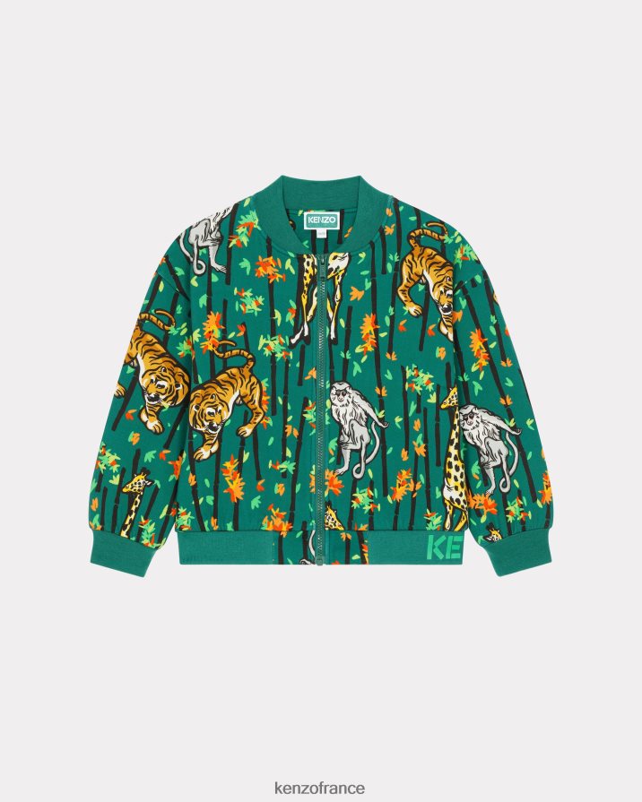 vêtements Kenzo sweat zippé bambou écru enfants LFF6X0749
