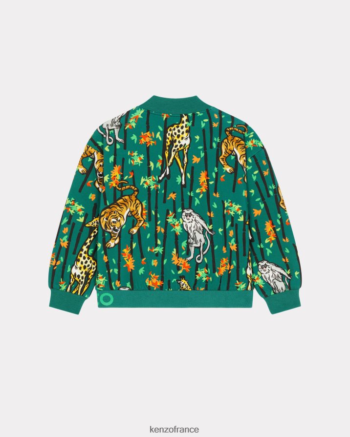 vêtements Kenzo sweat zippé bambou écru enfants LFF6X0749