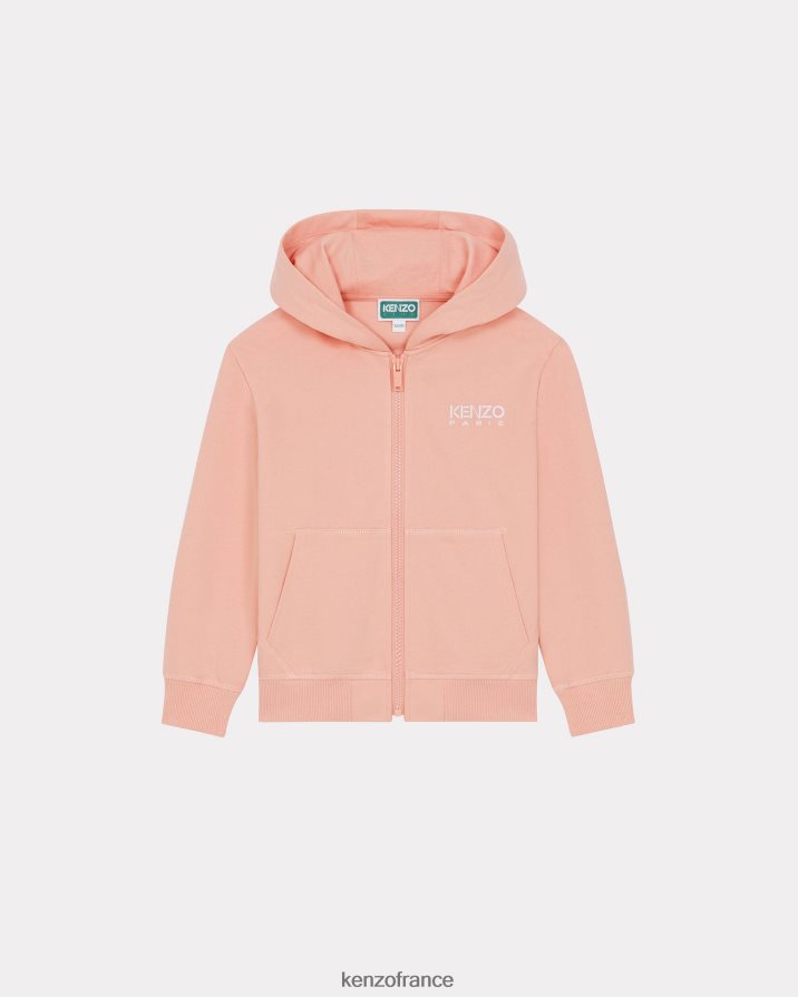 vêtements Kenzo sweat à capuche à logo écru enfants LFF6X0778