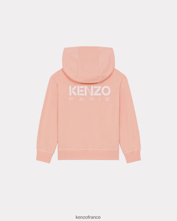 vêtements Kenzo sweat à capuche à logo écru enfants LFF6X0778