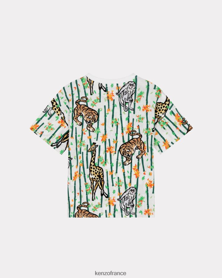 vêtements Kenzo t-shirt bambou blanc enfants LFF6X0725