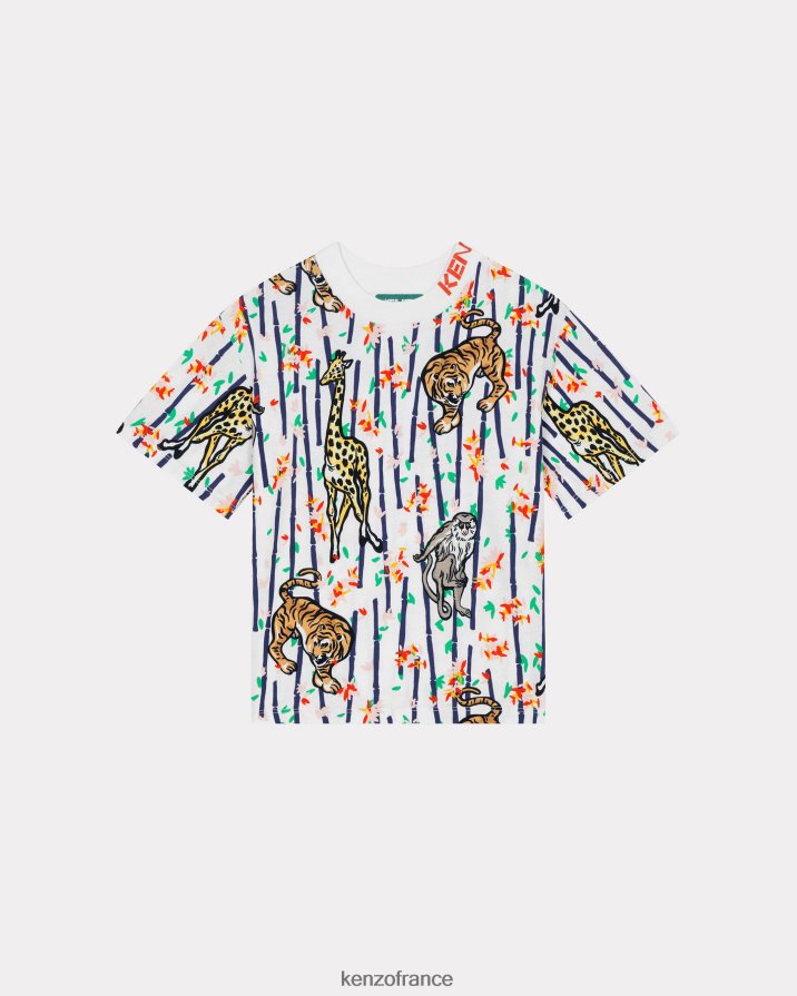 vêtements Kenzo t-shirt bambou écru enfants LFF6X0780