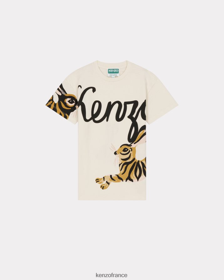vêtements Kenzo t-shirt capsule du nouvel an chinois crème enfants LFF6X0794