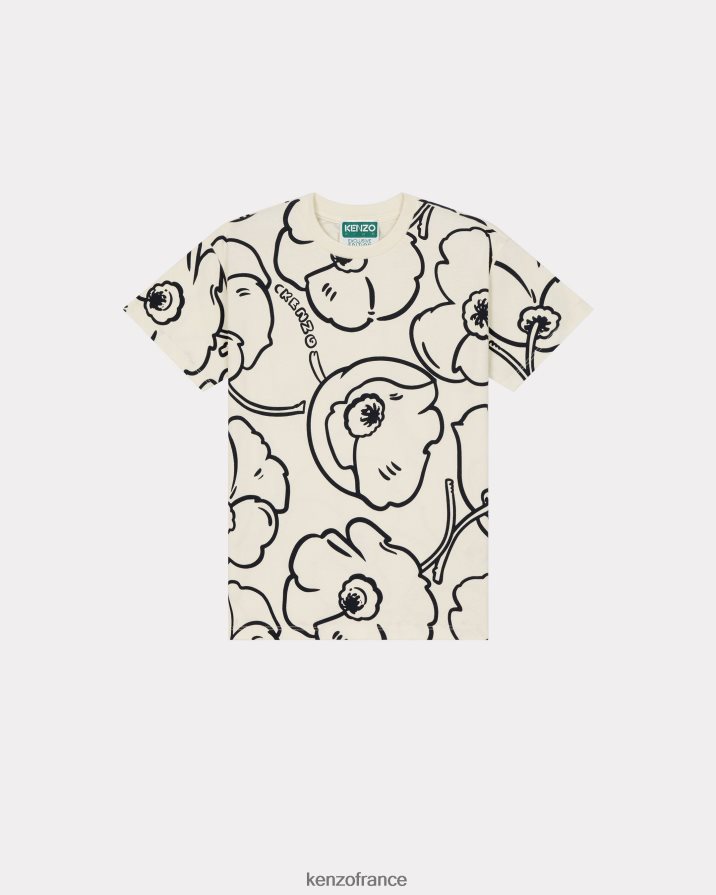 vêtements Kenzo t-shirt fleuri capsule high summer crème enfants LFF6X0712