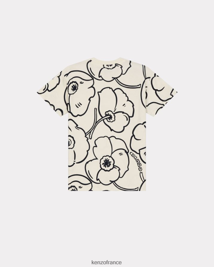 vêtements Kenzo t-shirt fleuri capsule high summer crème enfants LFF6X0712