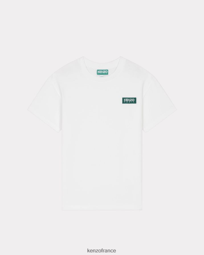 vêtements Kenzo t-shirt parisien blanc enfants LFF6X0800