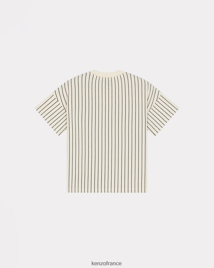 vêtements Kenzo t-shirt rayé capsule high summer crème enfants LFF6X0773