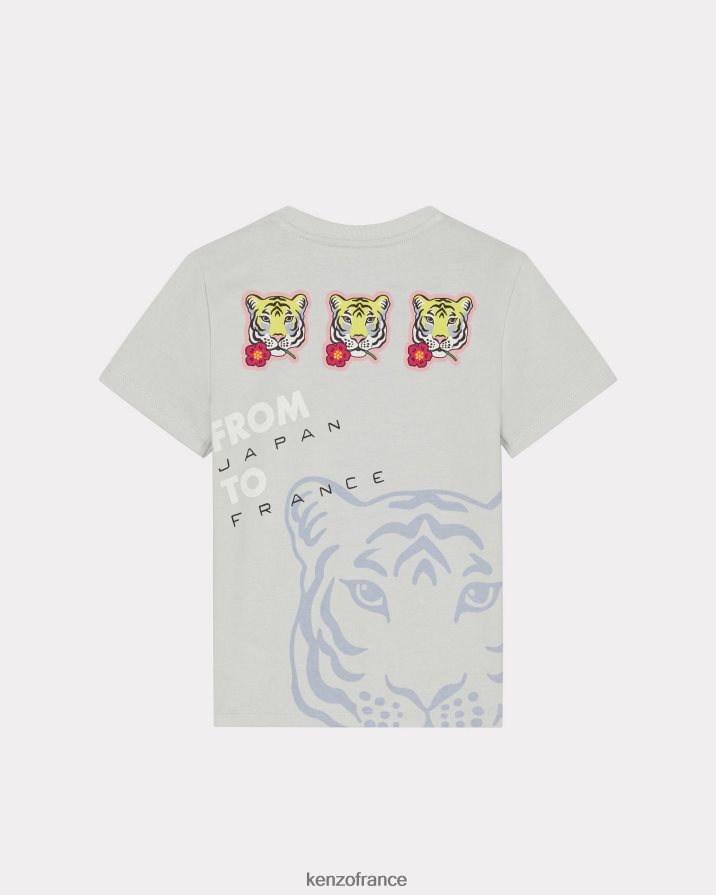 vêtements Kenzo t-shirt voyage écru enfants LFF6X0793