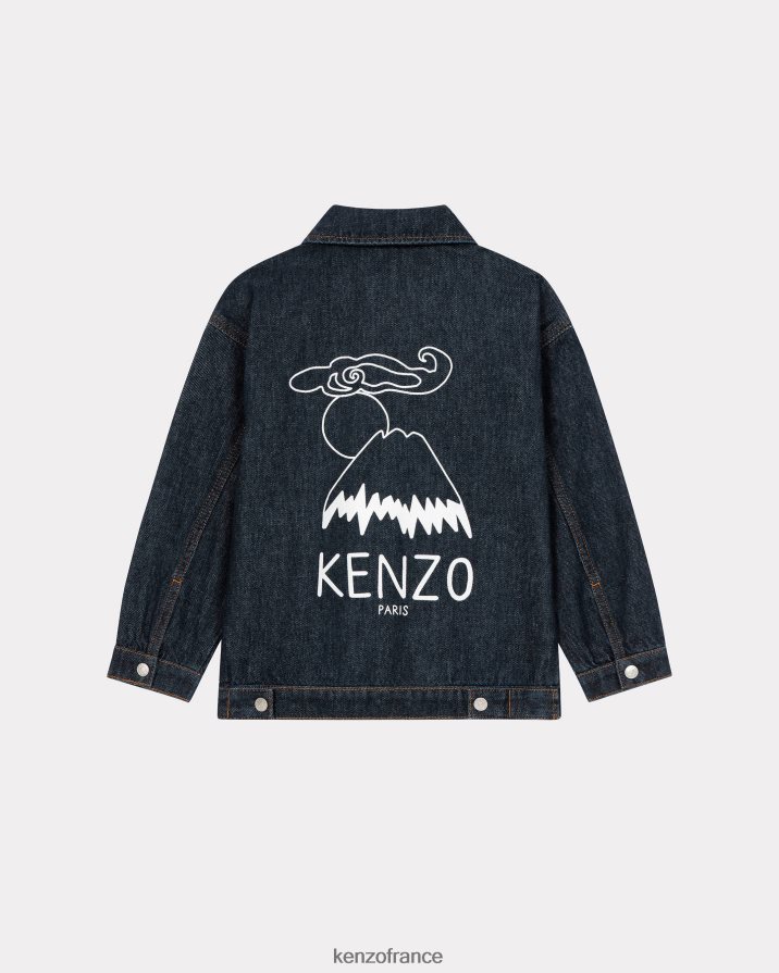 vêtements Kenzo veste en jean du Mont Fuji bleu royal enfants LFF6X0763