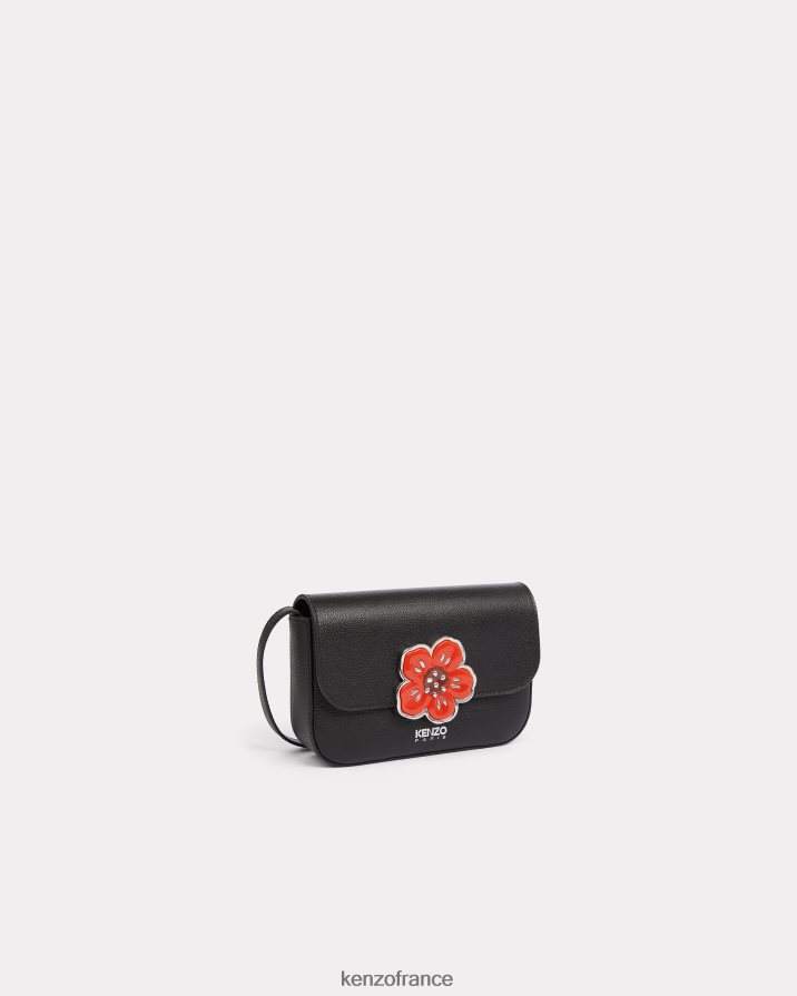 accessoires Kenzo sac porté épaule en cuir à fleurs boke noir femmes LFF6X0808