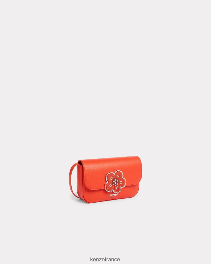 accessoires Kenzo sac porté épaule en cuir à fleurs boke rouge moyen femmes LFF6X0837
