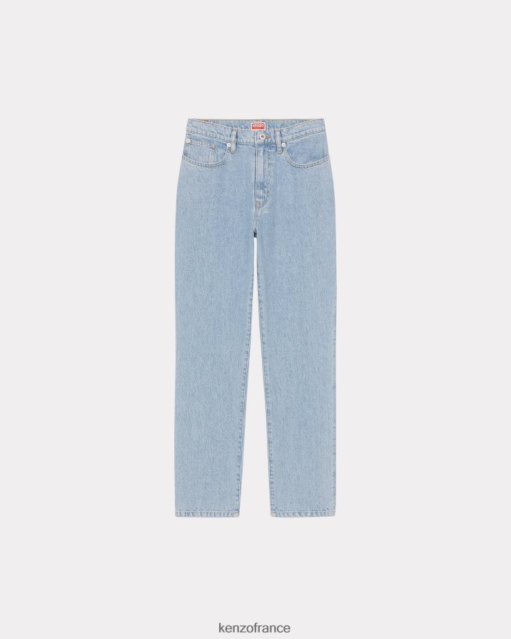 vêtements Kenzo jean droit asagao denim bleu décoloré femmes LFF6X0488