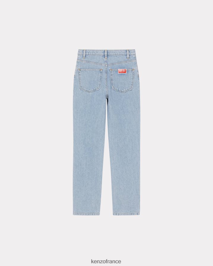 vêtements Kenzo jean droit asagao denim bleu décoloré femmes LFF6X0488