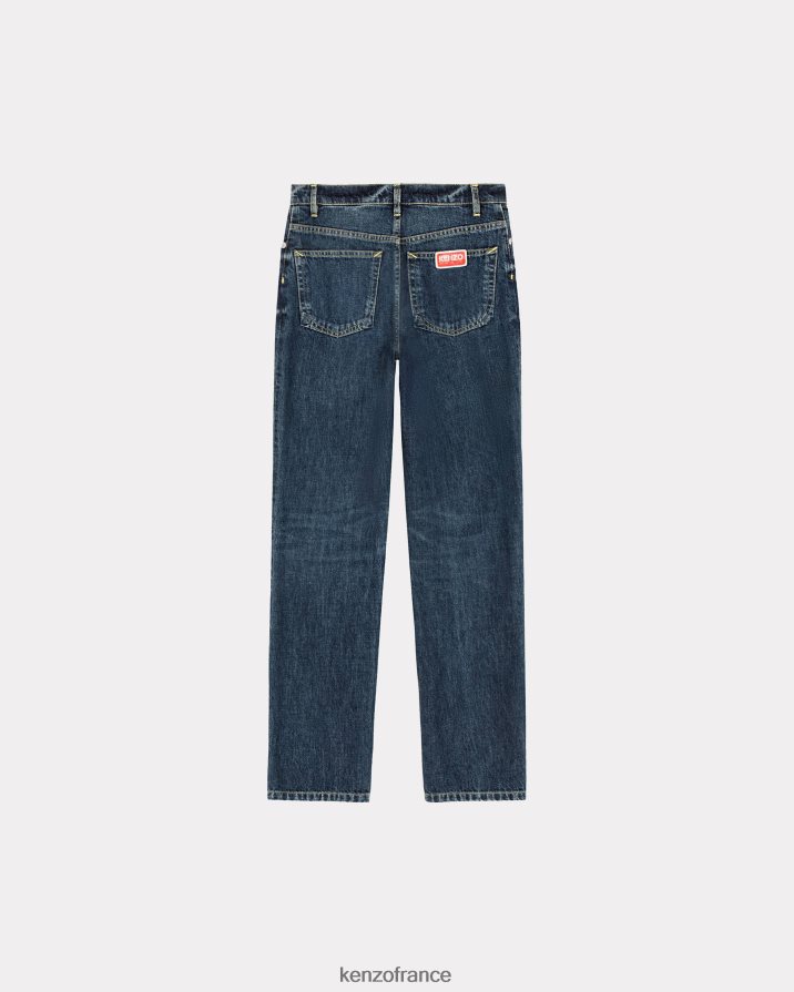 vêtements Kenzo jean droit asagao denim bleu pierre foncé femmes LFF6X0487
