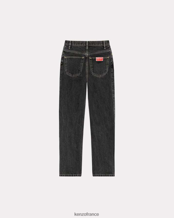 vêtements Kenzo jean droit asagao denim noir décoloré femmes LFF6X0391