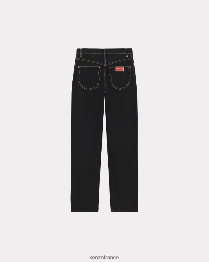 vêtements Kenzo jean droit asagao rincer le denim noir femmes LFF6X0656