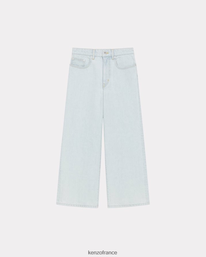 vêtements Kenzo jean raccourci sumire denim bleu décoloré femmes LFF6X0556