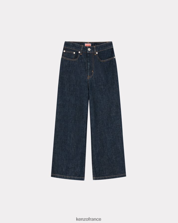 vêtements Kenzo jean raccourci sumire rincer le denim bleu femmes LFF6X0441