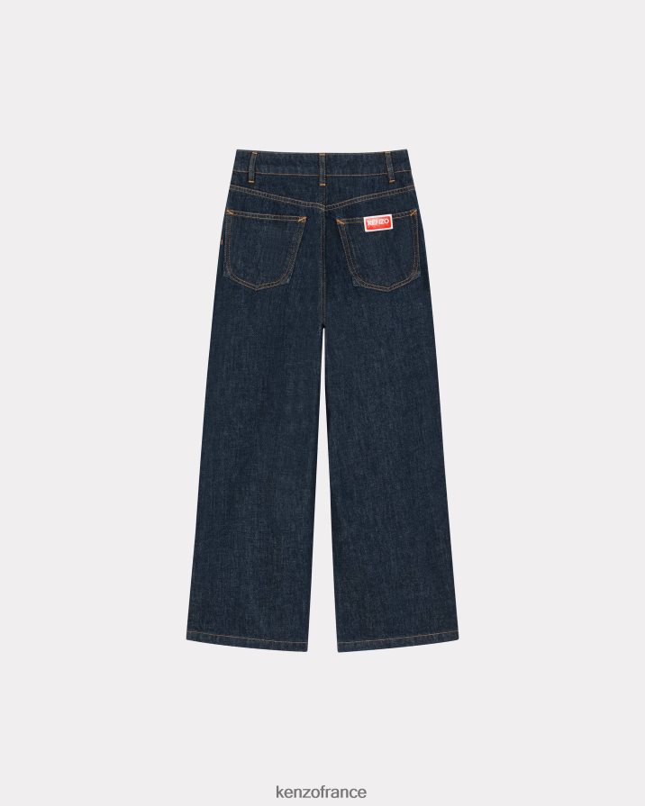 vêtements Kenzo jean raccourci sumire rincer le denim bleu femmes LFF6X0441