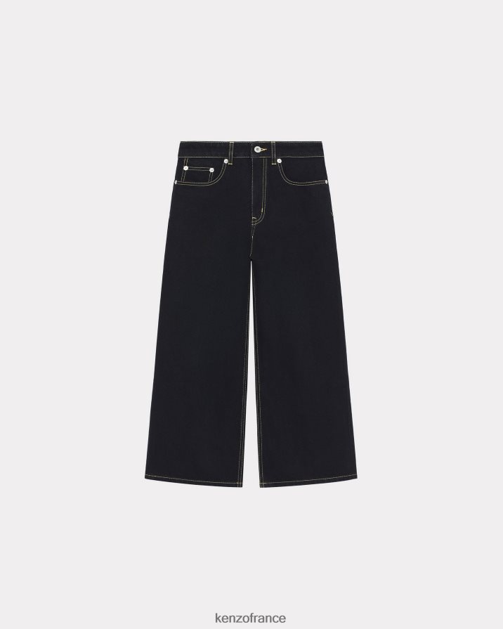 vêtements Kenzo jean raccourci sumire rincer le denim noir femmes LFF6X0654