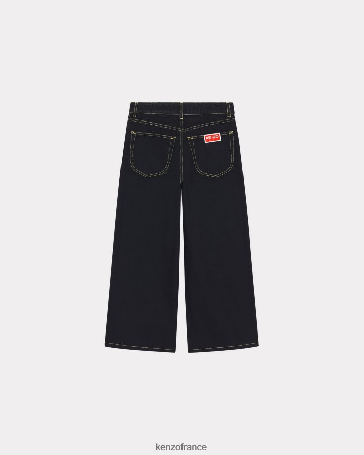 vêtements Kenzo jean raccourci sumire rincer le denim noir femmes LFF6X0654
