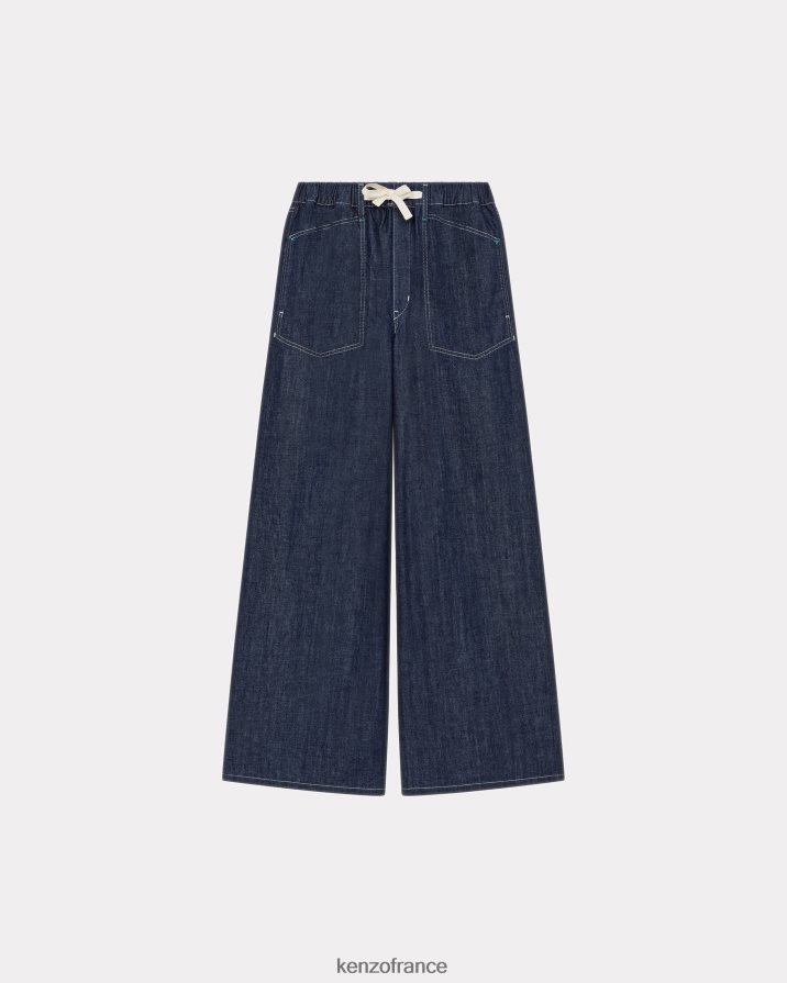 vêtements Kenzo jean évasé marin rincer le denim bleu femmes LFF6X0434
