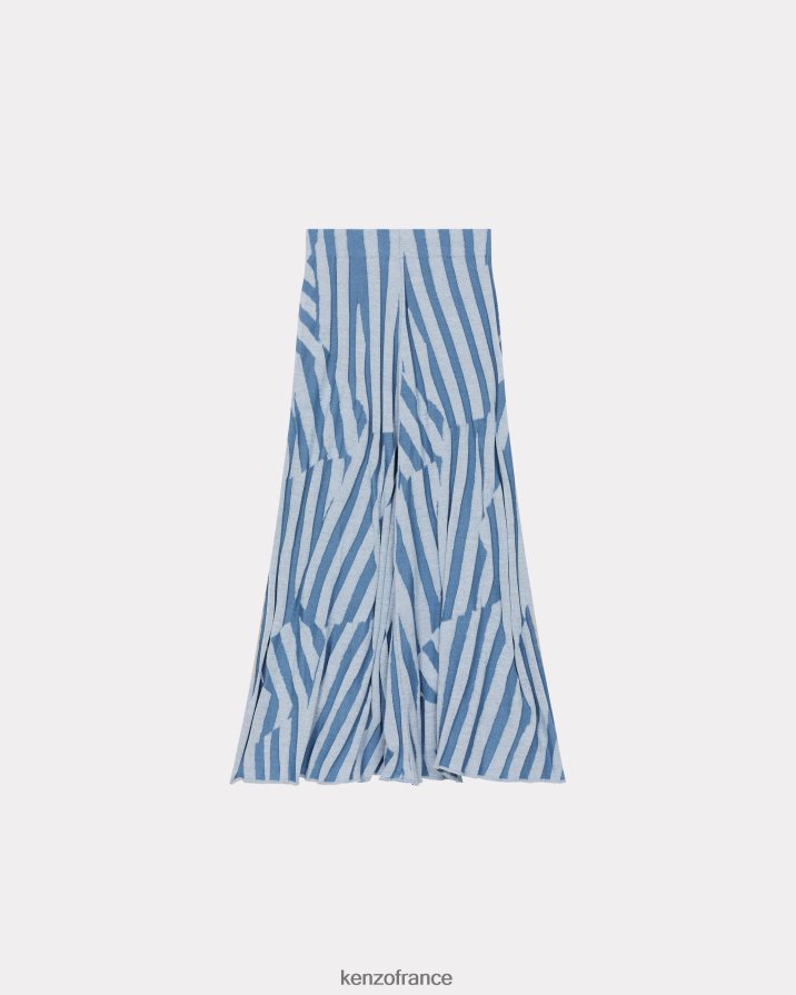 vêtements Kenzo jupe mi-longue à rayures éblouissantes cyan femmes LFF6X0448