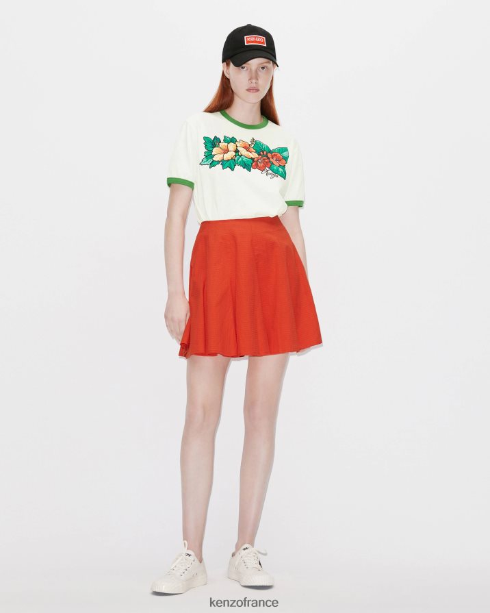 vêtements Kenzo jupe patineuse rayée rouge moyen femmes LFF6X0500