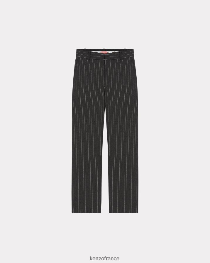 vêtements Kenzo pantalon de costume en laine à rayures anthracite femmes LFF6X0388