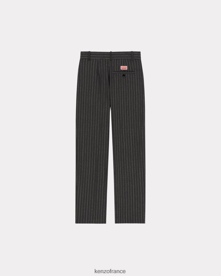vêtements Kenzo pantalon de costume en laine à rayures anthracite femmes LFF6X0388