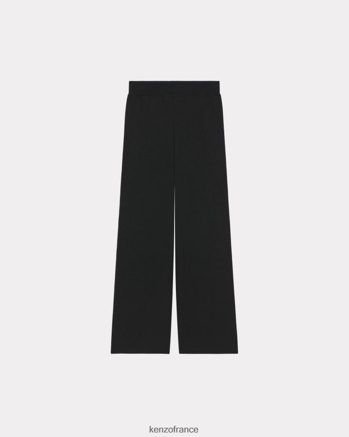 vêtements Kenzo pantalon en laine mérinos à blason de fleur boke noir femmes LFF6X0417