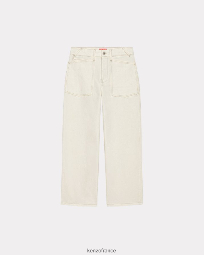 vêtements Kenzo pantalon fuselé denim blanc blanchi femmes LFF6X0375